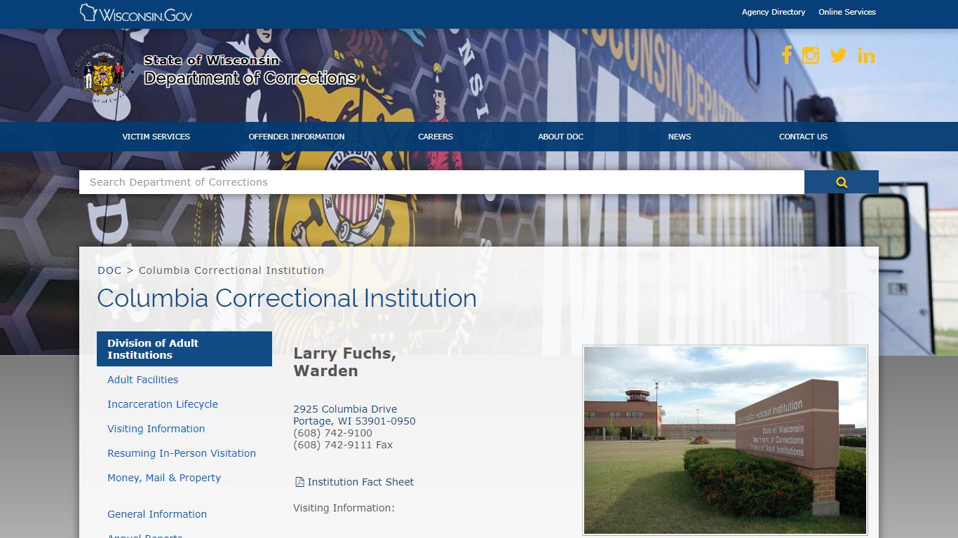 DOC Columbia Correctional Institution - Wisconsin